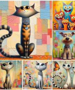 Cartoon Kitten-Paint by Numbers-8x8/20x20cm