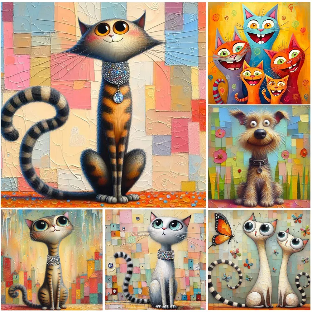 Cartoon Kitten-Paint by Numbers-8x8/20x20cm