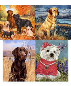 Dogs-Paint by Numbers-50x40cm