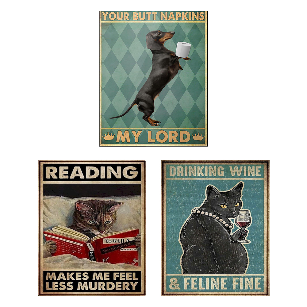 Vintage Cat Poster-Paint by Numbers-16x20/40x50cm